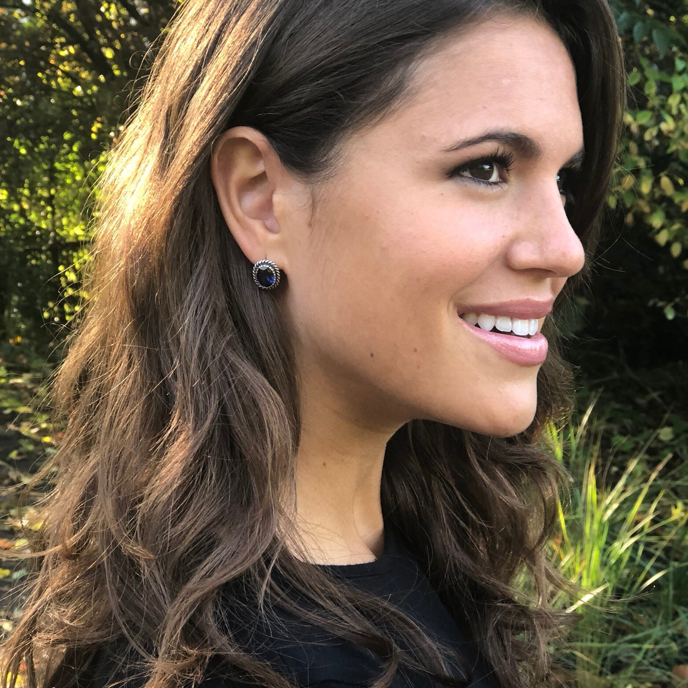 Elegant 925 Sterling Silver Sapphire Earrings with Baguette Blue Sapphire, perfect for birthdays and special occasions.