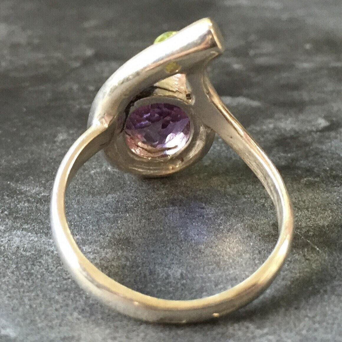 Amethyst Ring, Natural Amethyst, February Birthstone, Peridot Ring, Vintage Ring, Antique Ring, Natural Peridot, August Birthstone, Silver