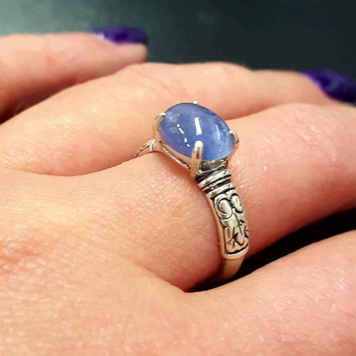 Tanzanite Ring, Natural Tanzanite, December Birthstone, Blue Bohemian Ring, Blue Ring, December Ring, Vintage Rings, Silver Ring, Tanzanite