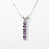 Natural Amethyst Pendant made in 925 Sterling Silver with Round Natural Purple Amethyst in setting, February Birthstone gift idea, symbolizes peace & clarity, ideal for everyday wear and perfect for birthday gifting and special occasions.