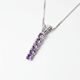 Elegant Amethyst Pendant in 925 Sterling Silver, symbolizes tranquility, ideal for birthdays and special moments.