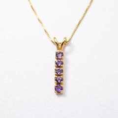 Amethyst Pendant, Natural Amethyst, February Birthstone, Minimalistic Pendant, Vintage Pendant, Layering Necklace, 925 Silver, Amethyst(1)