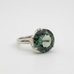 Green Diamond Ring - Round Statement Ring - Vintage Diamond Ring made in 925 Sterling Silver. Ideal for everyday wear and perfect for birthday gifting and special occasions.