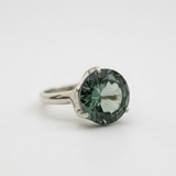 Green Diamond Ring - Round Statement Ring - Vintage Diamond Ring made in 925 Sterling Silver. Ideal for everyday wear and perfect for birthday gifting and special occasions.