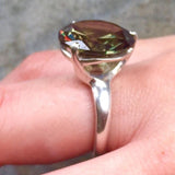 Green Diamond Ring, Lab Diamond, Big Diamond Ring, Diamond Cut, Solid Silver Ring, Pure Silver, Sterling Silver Ring, Vintage Rings, Vintage