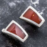 Carnelian Earrings, Natural Carnelian, Agate Earrings, Unique Earrings, August Birthstone Earrings, Red Earrings, Modern Earrings, Geometric