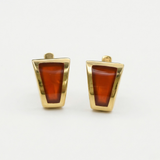 Carnelian Earrings - Triangle Statement Earrings - Asymmetric Carnelian Earrings