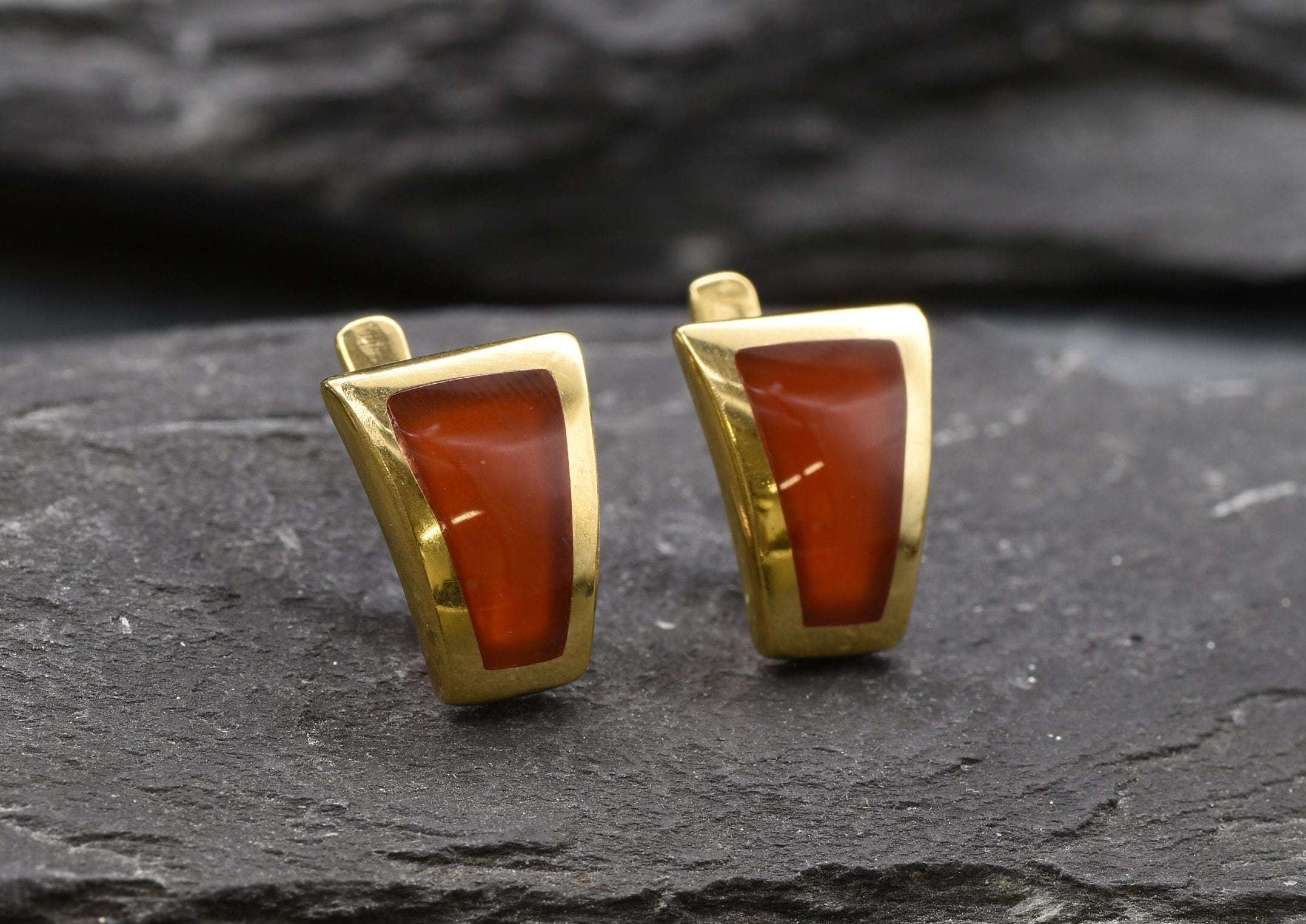 Carnelian Earrings, Natural Carnelian, Agate Earrings, Unique Earrings, August Birthstone Earrings, Red Earrings, Modern Earrings, Geometric(1)