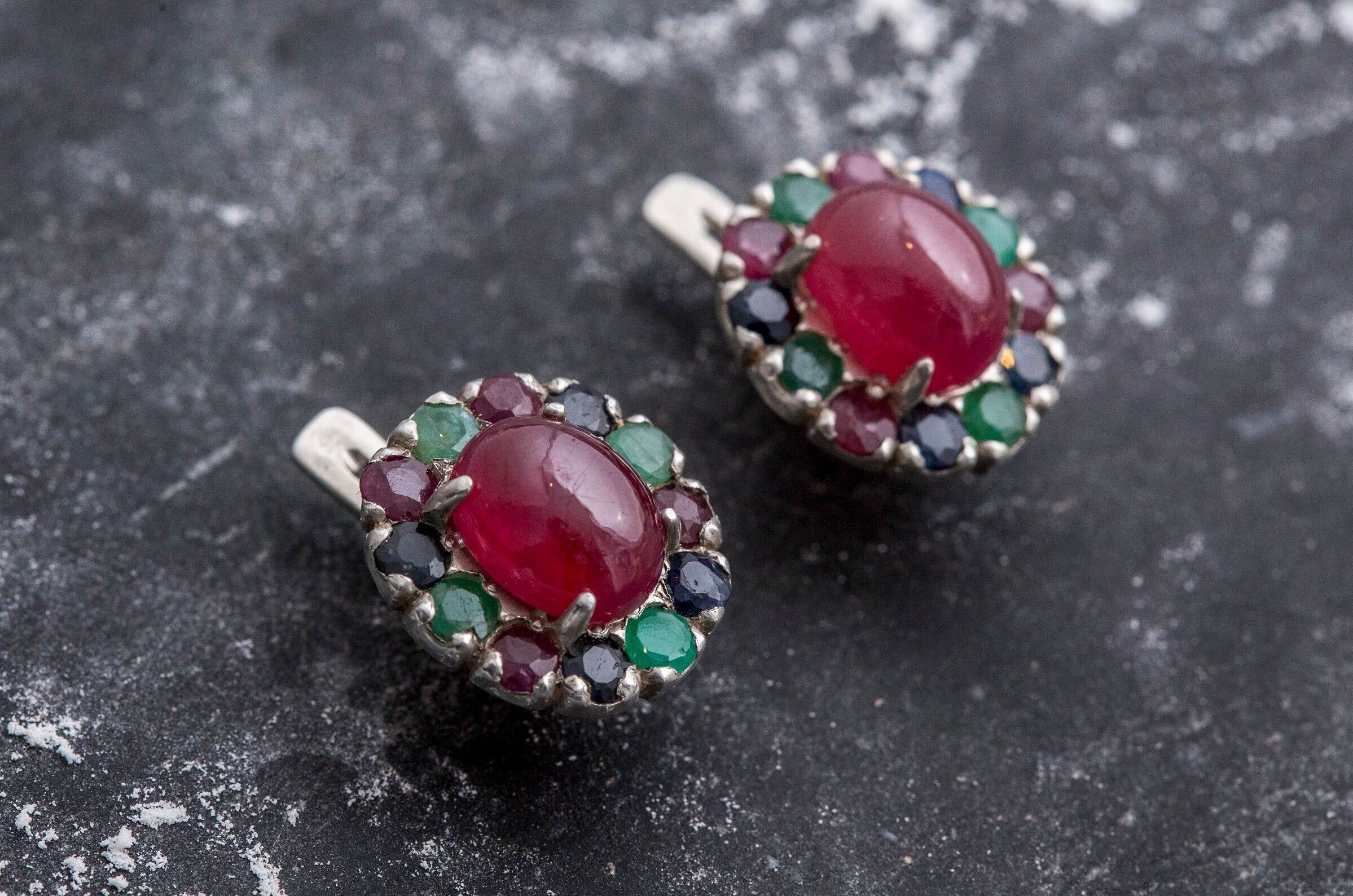 Natural Ruby Earrings made in 925 Sterling Silver with Oval Natural Red Ruby in Halo setting, July Birthstone gift idea, symbolizes nobility, purity, and passion, ideal for everyday wear and perfect for birthday gifting and special occasions.