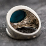 Statement Turquoise Ring - Genuine Turquoise Ring - Turquoise Bezel Ring