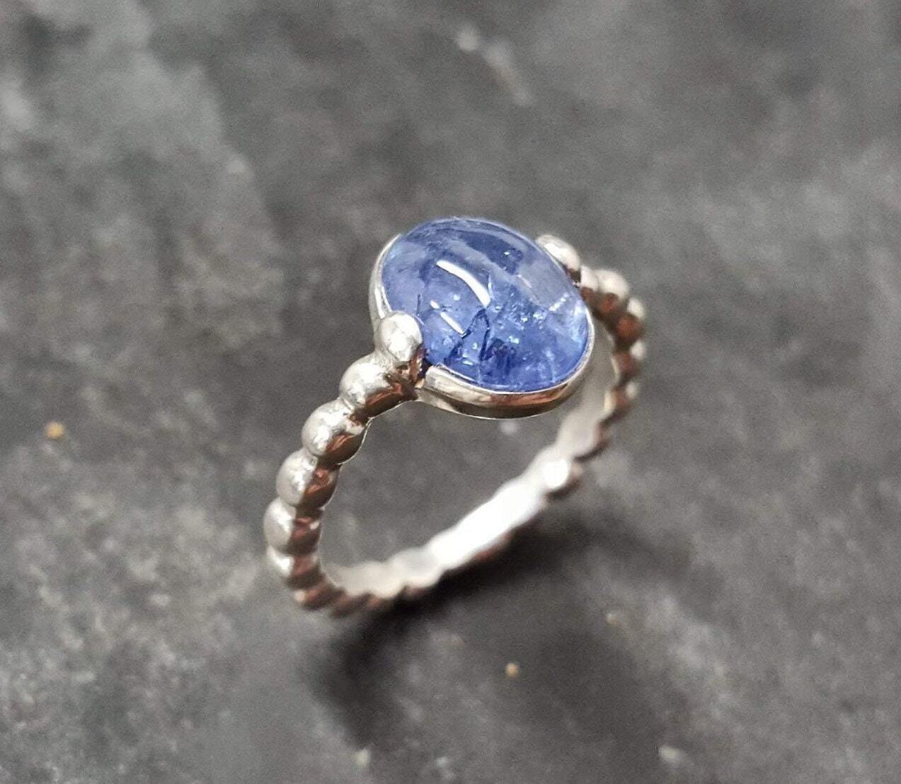 Tanzanite Ring, Natural Tanzanite, December Ring, Blue Dainty Ring, Blue Vintage Ring, Unique Stone Ring, Silver Ring, Blue Tanzanite Ring