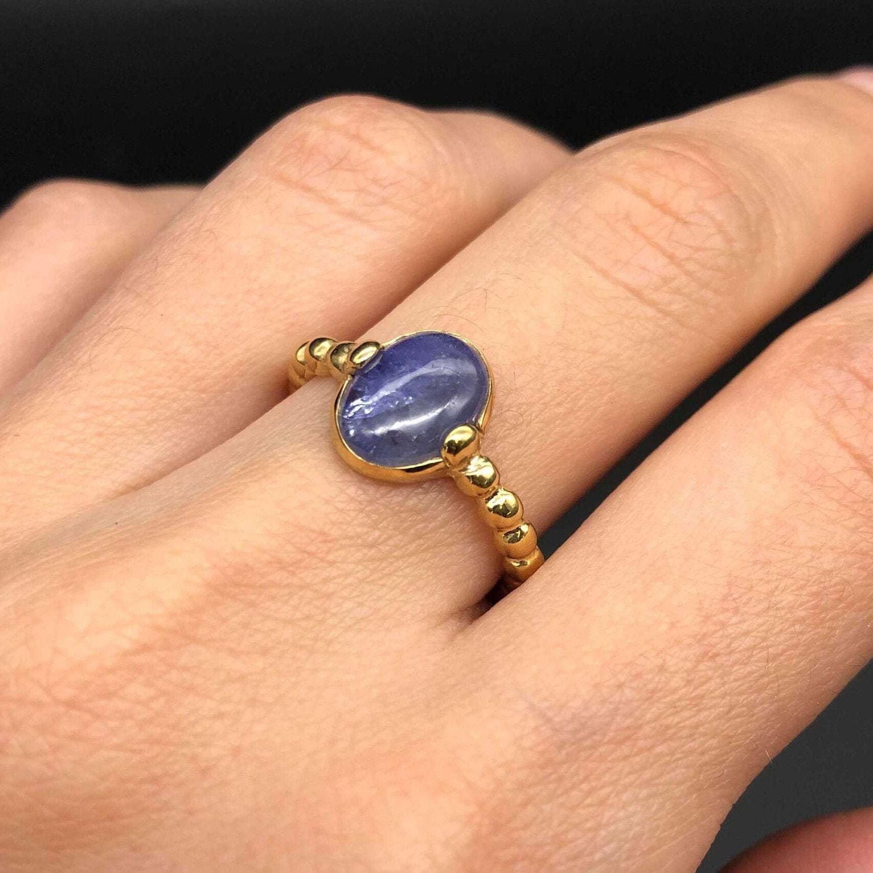 Tanzanite Ring, Natural Tanzanite, December Ring, Blue Dainty Ring, Blue Vintage Ring, Unique Stone Ring, Silver Ring, Blue Tanzanite Ring(1)