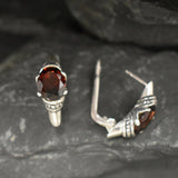 Drop Garnet Earrings - REAL Garnet Earrings - Red Vintage Earrings