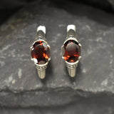 Drop Garnet Earrings - REAL Garnet Earrings - Red Vintage Earrings