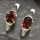 Drop Garnet Earrings - REAL Garnet Earrings - Red Vintage Earrings