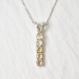 Gold Fire Opal Pendant - Natural Ethiopian Opal Necklace, October Birthstone Necklace