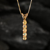 Gold Fire Opal Pendant - Natural Ethiopian Opal Necklace, October Birthstone Necklace