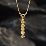 Gold Fire Opal Pendant - Natural Ethiopian Opal Necklace, October Birthstone Necklace