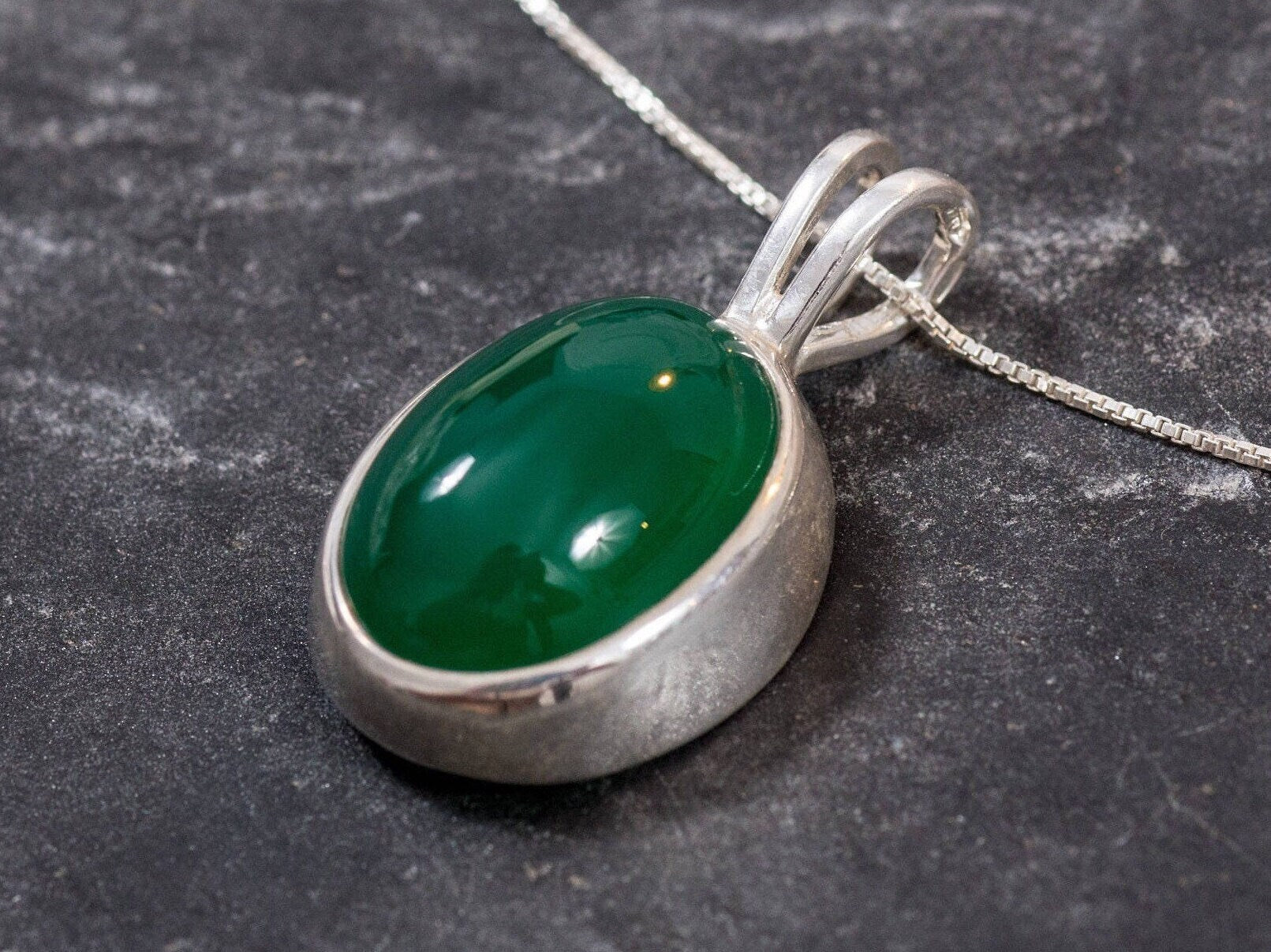 Created Emerald Pendant made in 925 Sterling Silver with Oval Created Green Emerald in Bezel setting, May Birthstone gift idea, symbolizes, ideal for everyday wear and perfect for birthday gifting and special occasions.