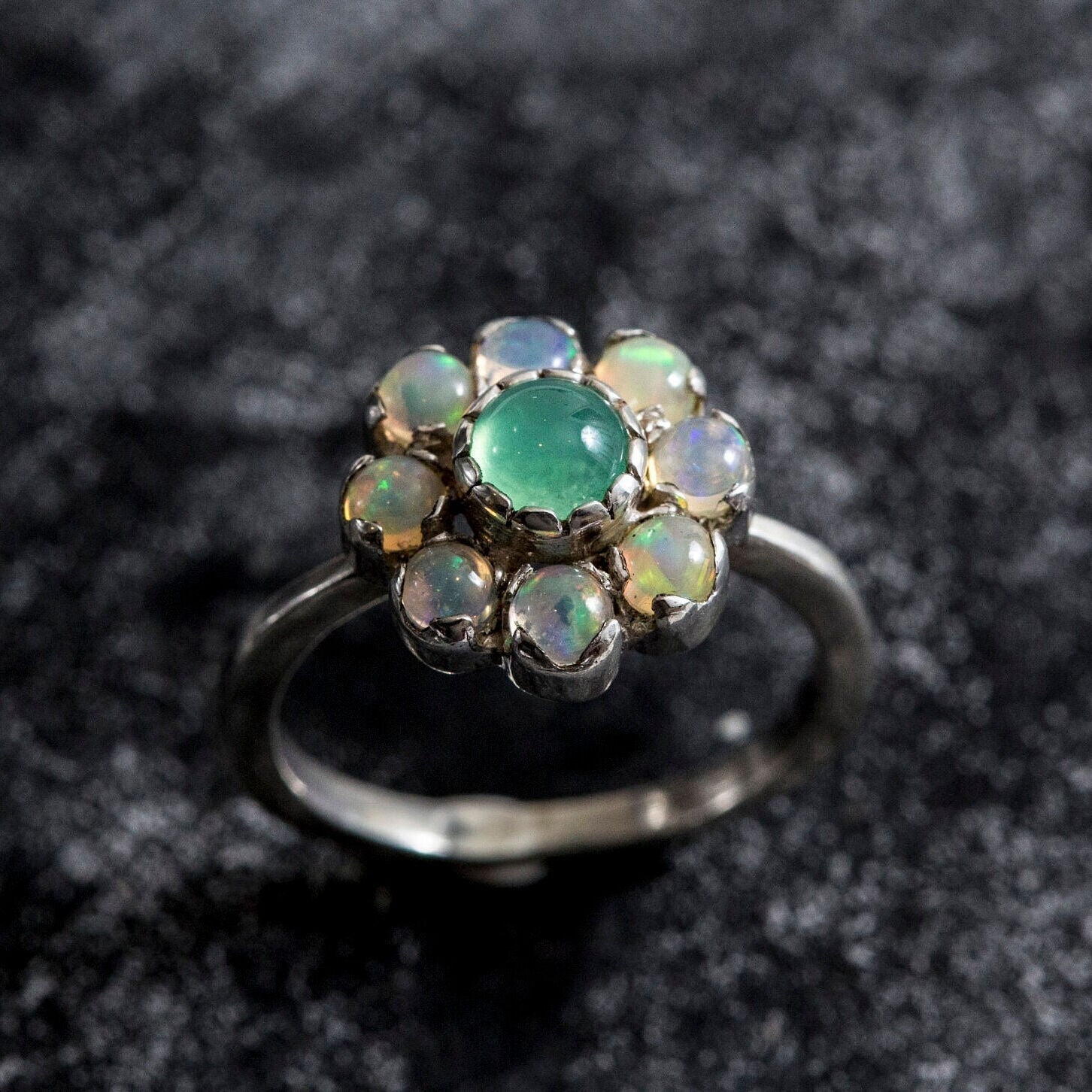 Opal Ring made in 925 Sterling Silver with White Opal in setting, October Birthstone gift idea, symbolizes creativity, emotional protection, and inner transformation, ideal for everyday wear and perfect for birthday gifting and special occasions.