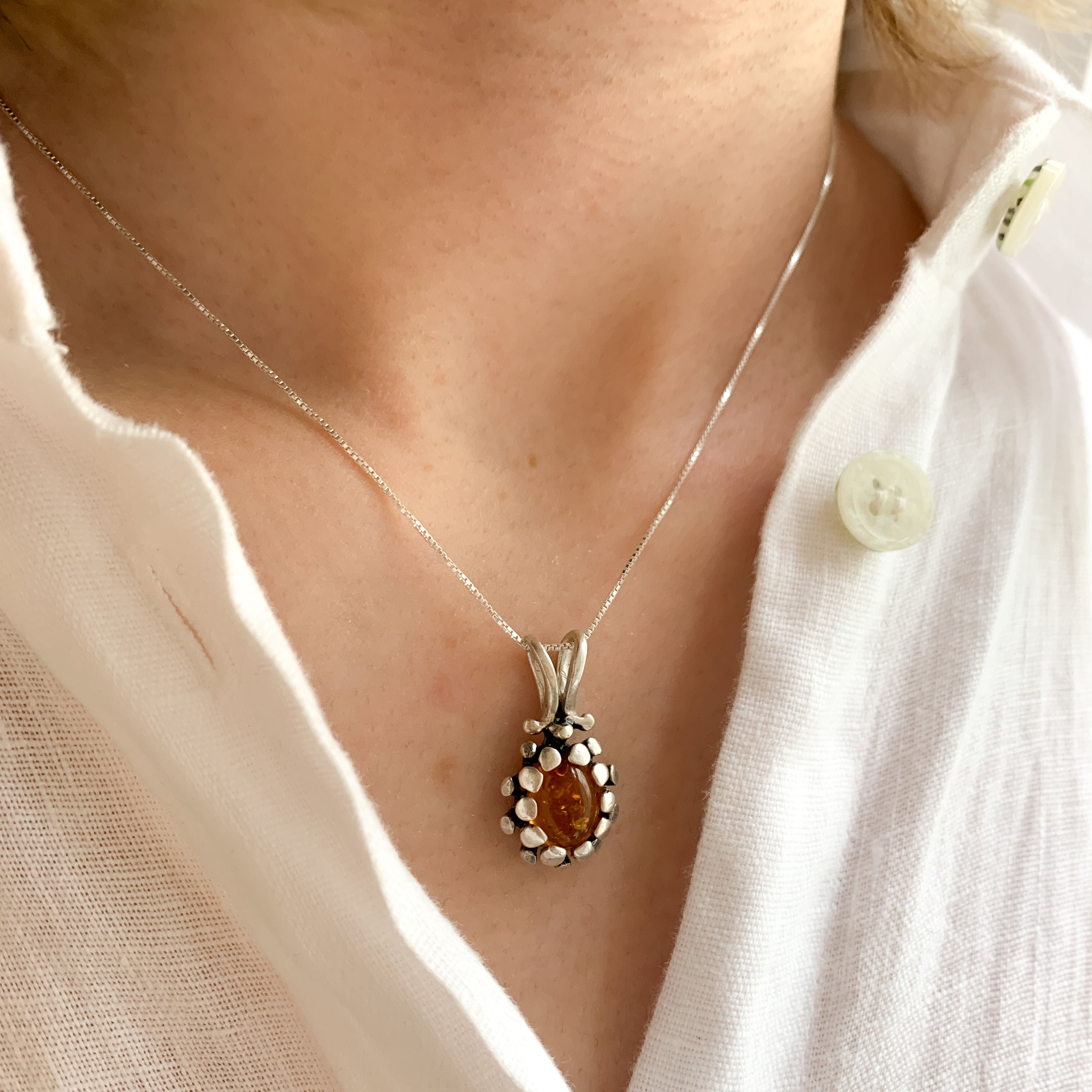 Morganite Pendant, Vintage Pendant, Created Morganite, Artistic Pendant, Nature Necklace, Morganite Necklace, Handmade Necklace,Unique Charm