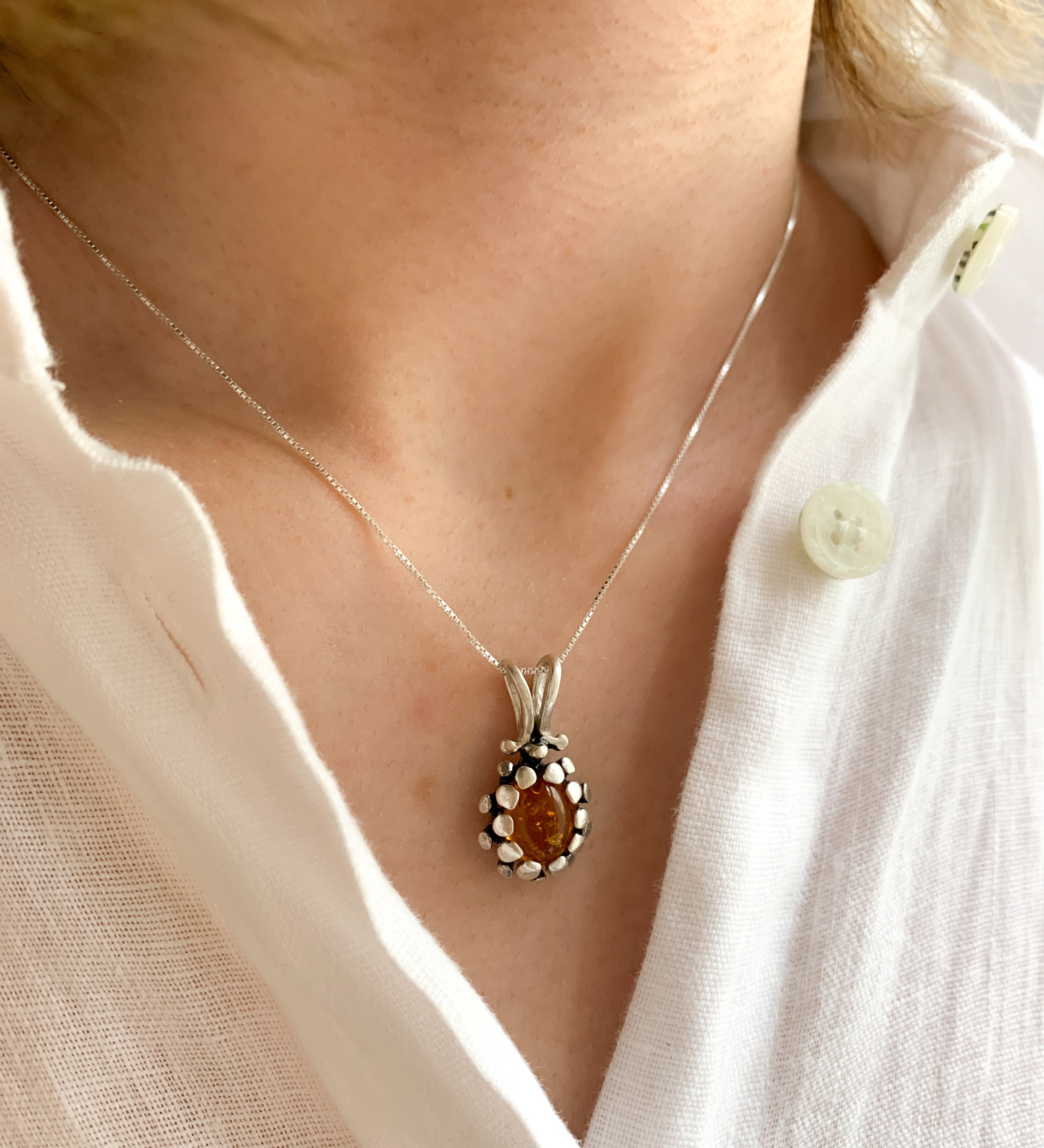 Morganite Pendant, Vintage Pendant, Created Morganite, Artistic Pendant, Nature Necklace, Morganite Necklace, Handmade Necklace,Unique Charm