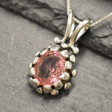Morganite Pendant, Vintage Pendant, Created Morganite, Artistic Pendant, Nature Necklace, Morganite Necklace, Handmade Necklace,Unique Charm