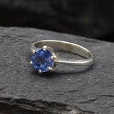 Sapphire Engagement Ring - Blue Solitaire Ring, Dainty Sapphire Band