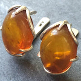 Statement Amber Earrings - Natural Amber Earrings - Large Vintage Silver Earrings