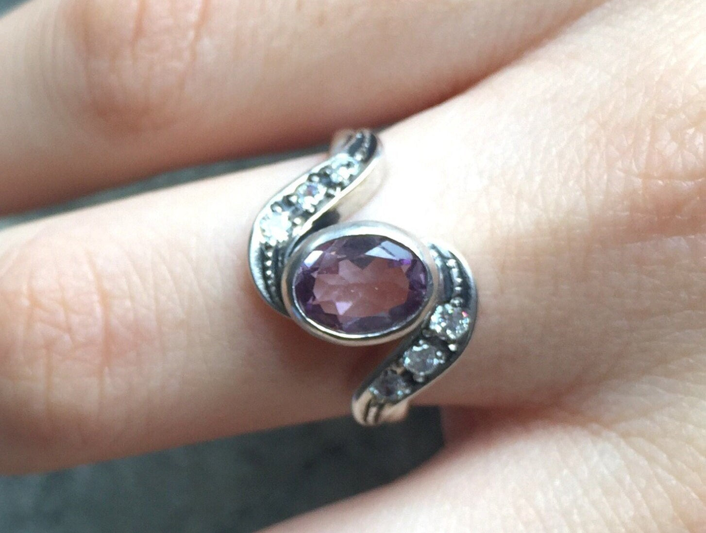 Amethyst Ring, Natural Amethyst, Vintage Amethyst Ring, February Birthstone, Vintage Rings, Antique Ring, Purple Diamond, Solid Silver Ring