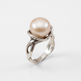 White Pearl Ring - Natural Pearl Ring - Classy Pearl Ring
