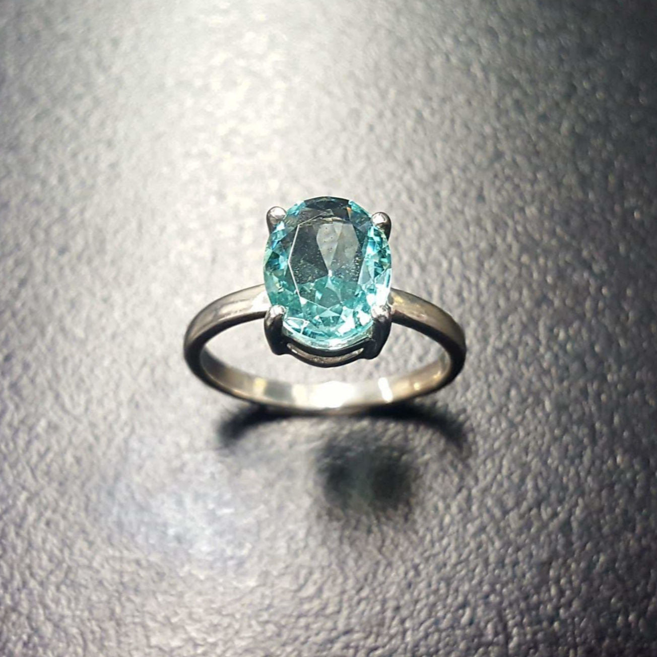 Blue Diamond Ring, Aquamarine Ring, Created Aquamarine, Promise Ring, Vintage Rings, Blue Aqua Ring, Blue Promise Ring, Solid Silver Ring