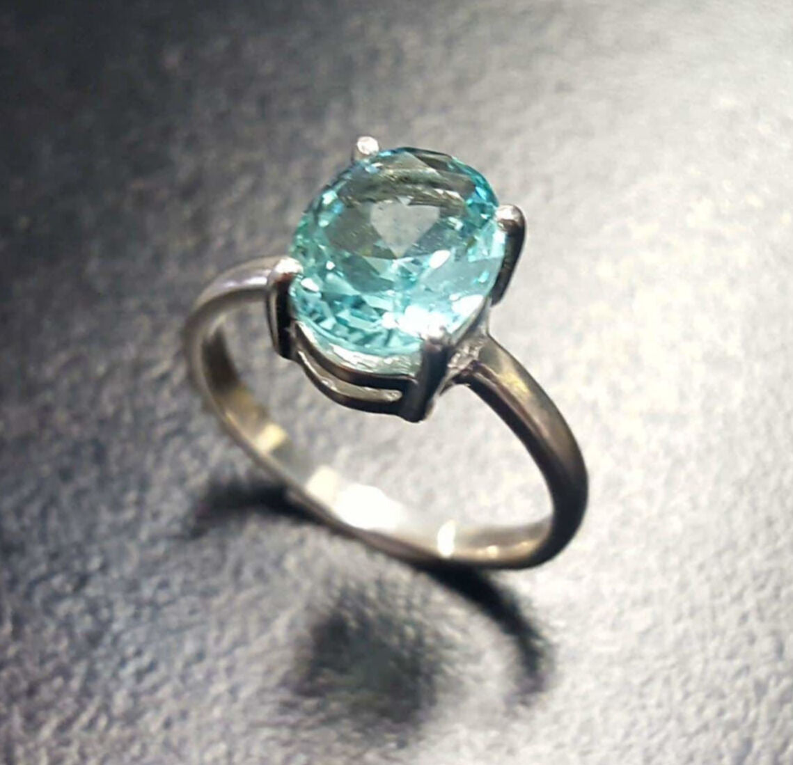 Blue Diamond Ring, Aquamarine Ring, Created Aquamarine, Promise Ring, Vintage Rings, Blue Aqua Ring, Blue Promise Ring, Solid Silver Ring