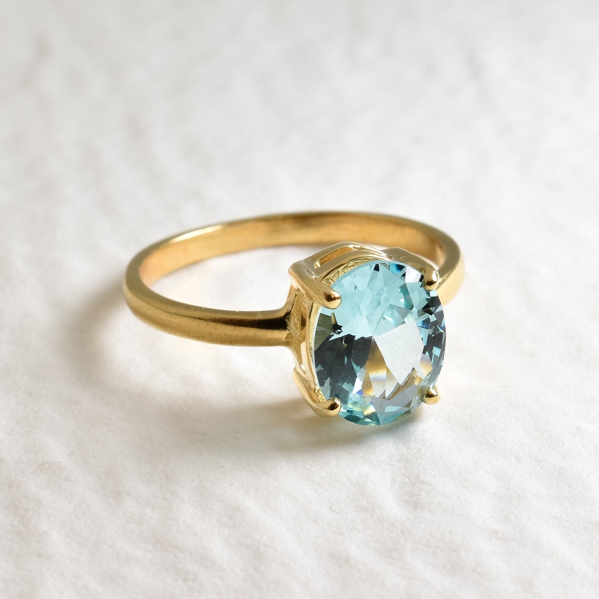 Blue Diamond Ring, Aquamarine Ring, Created Aquamarine, Promise Ring, Vintage Rings, Blue Aqua Ring, Blue Promise Ring, Solid Silver Ring(1)