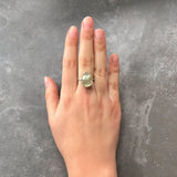 Prehnite Ring, Natural Prehnite, May Birthstone Ring, Teardrop Ring, Teardrop Prehnite, Healing Stones, Vintage Rings, Solid Silver Ring