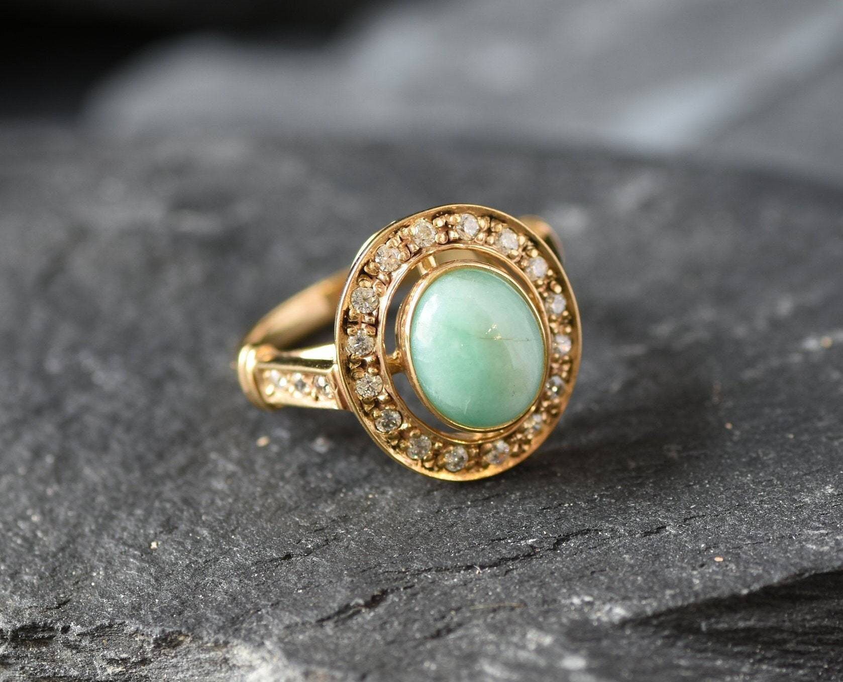 Elegant 18k Gold Vermeil Emerald Ring featuring an oval green emerald, ideal as a May birthday gift for healing and harmony.