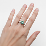 Charming 925 Sterling Silver Emerald Ring featuring a radiant cluster design, symbolizing love and renewal, perfect for all occasions.
