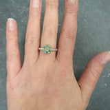 Flower Emerald Ring - Genuine Emerald Opal Ring - Green Vintage Ring