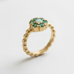 Stunning 18k Gold Vermeil Emerald Cluster Ring, May birthstone, represents emotional healing, great for daily wear and special gifts.