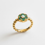 Charming 18k Gold Vermeil Emerald Ring, May birthstone, embodies harmony and healing, ideal for birthdays and special moments.