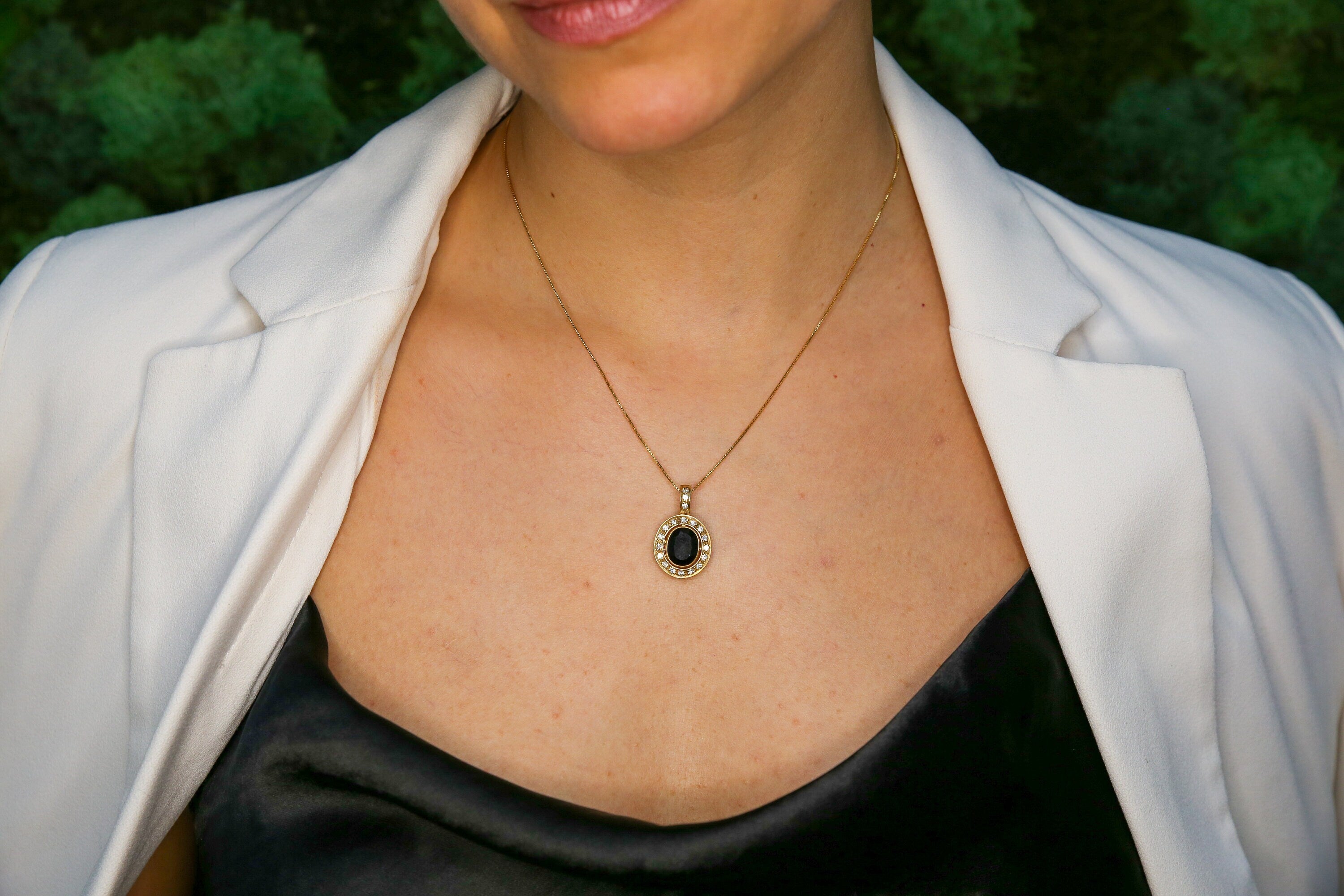 White Topaz Necklace, Natural Topaz, Antique Pendant, December Birthstone, Vintage Pendant, Crystal Oval Pendant, Solid Silver Pendant