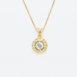 Blue Topaz Necklace - Natural Blue Topaz Necklace - Dainty Vintage Pendant