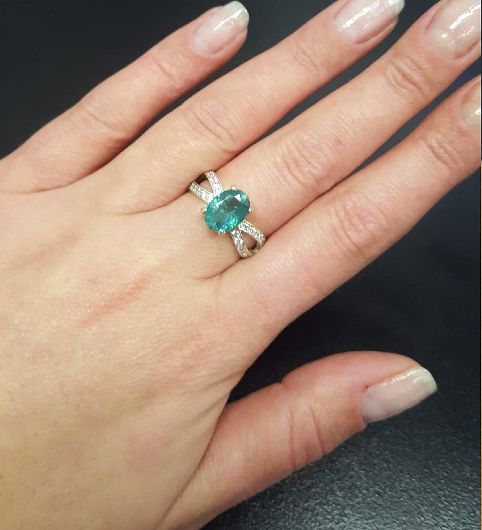 Tourmaline Ring, Blue Tourmaline, Natural Tourmaline, October Ring, Promise Ring, Blue Ring, October Birthstone, Silver Ring, Tourmaline