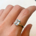 Elegant 18k Gold Vermeil Natural Blue Topaz Ring, December Birthstone symbolizes clarity and emotional balance, perfect for gifts.