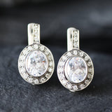 Vintage Diamond Earrings - Sparkly Bridal Earrings - Vintage Drop Earrings