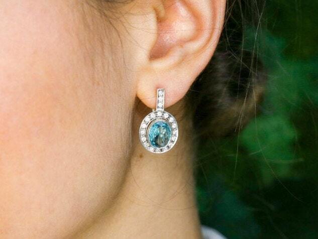 Diamond Earrings, Created Diamond, Sparkly Earrings, Vintage Earrings, Victorian Earrings, Cubic Zirconia Earrings, Solid Silver Earrings