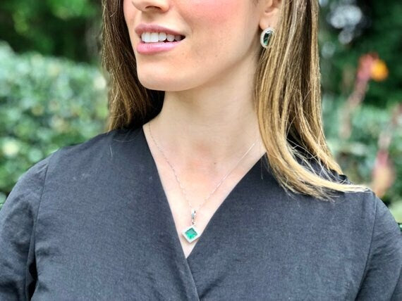 Citrine Pendant, Natural Citrine, Vintage Pendant, November Birthstone, Princess Cut Pendant, November Pendant, Yellow Pendant, Solid Silver