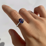 Natural Iolite Ring set Solid 925 Sterling Silver