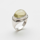 Lemon Quartz Ring - Yellow Statement Ring - Large Bezel Ring