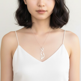 Beautiful Silver Cat Necklace in 925 Sterling Silver, a perfect accessory for cat lovers' everyday style and gifting occasions.